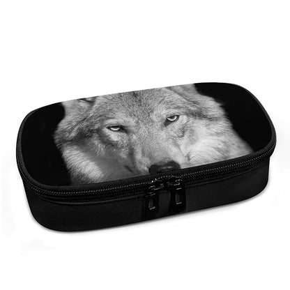 Monochrome Wolf Print Insulin Cooler Travel Case