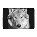 Monochrome Wolf Print Kitchen Mat