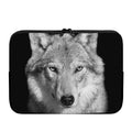 Monochrome Wolf Print Laptop Sleeve