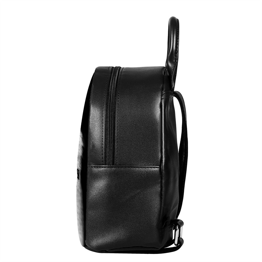 Monochrome Wolf Print Leather Backpack
