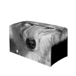 Monochrome Wolf Print Leather Tissue Box Cover