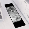 Monochrome Wolf Print Long Kitchen Mat