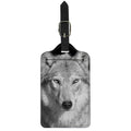 Monochrome Wolf Print Luggage Tag