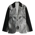 Monochrome Wolf Print Men's Blazer