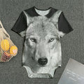 Monochrome Wolf Print Men's Bodysuit