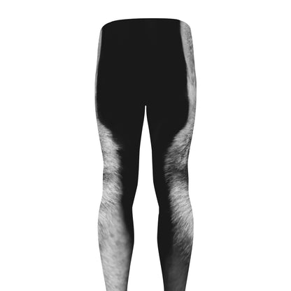 Monochrome Wolf Print Men's leggings