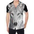 Monochrome Wolf Print Men's Shirt