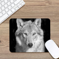 Monochrome Wolf Print Mouse Pad