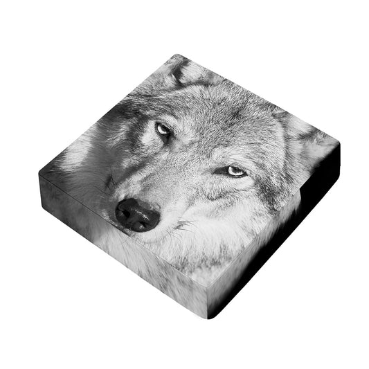 Monochrome Wolf Print Outdoor Seat Cushion Cover
