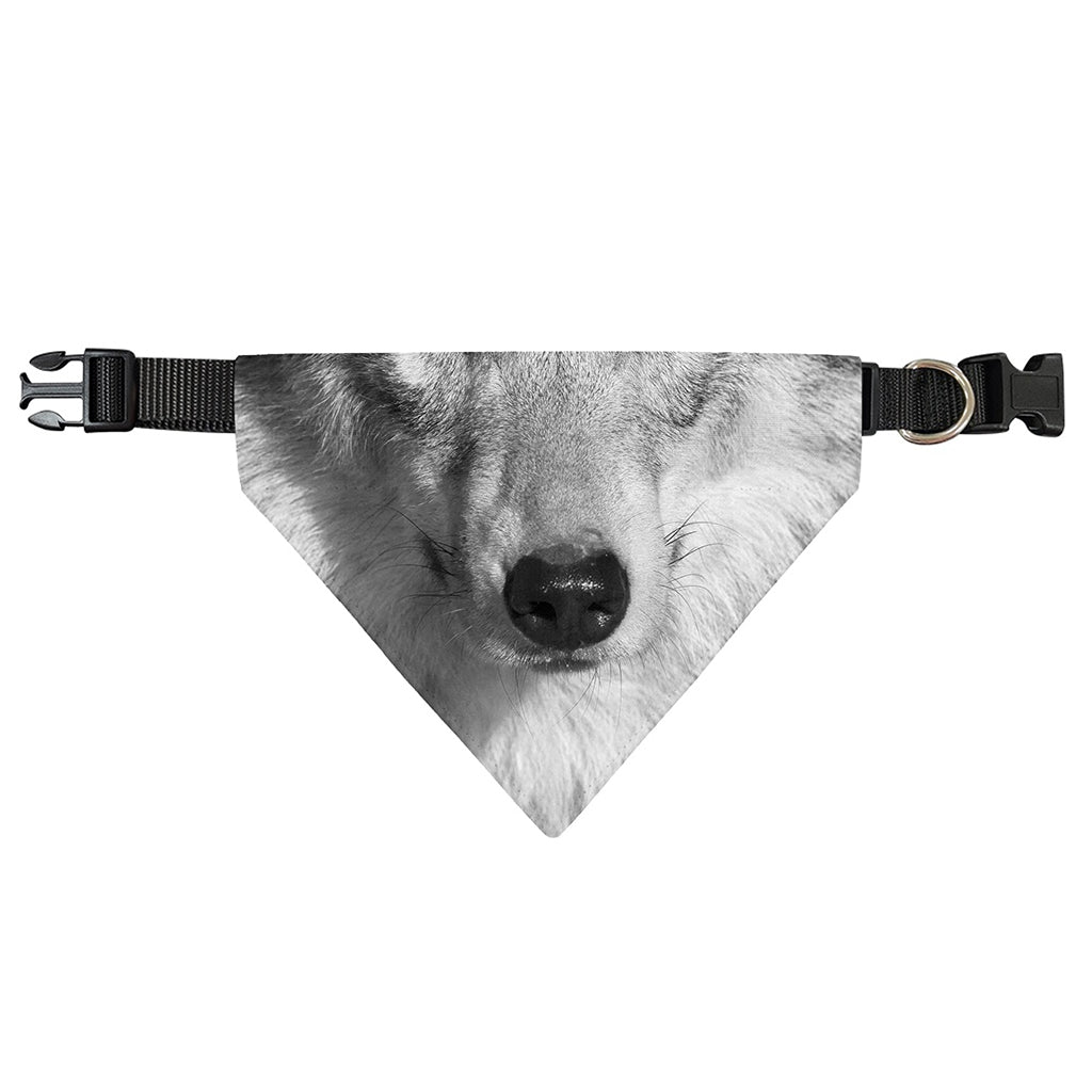Monochrome Wolf Print Over The Collar Dog Bandana