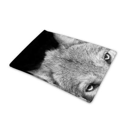 Monochrome Wolf Print Pet Cooling Mat Cover