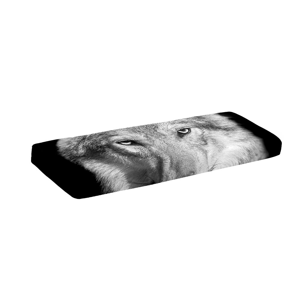 Monochrome Wolf Print Piano Keyboard Cover