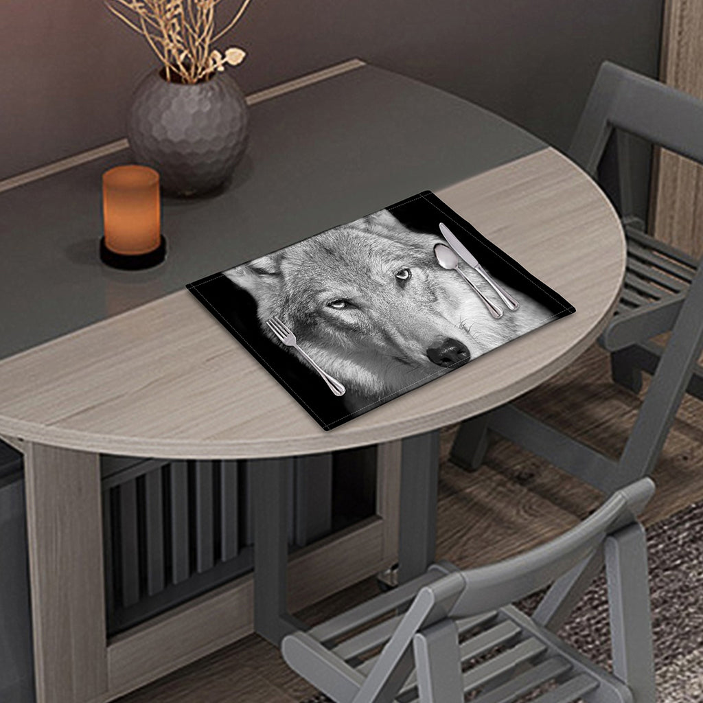 Monochrome Wolf Print Placemat