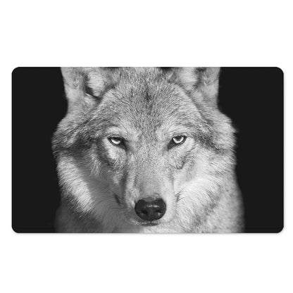 Monochrome Wolf Print Polyester Doormat