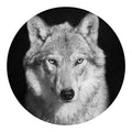 Monochrome Wolf Print Round Blanket