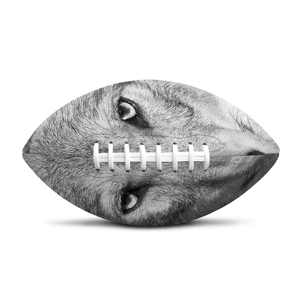 Monochrome Wolf Print Rugby Ball