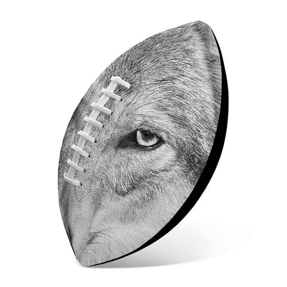 Monochrome Wolf Print Rugby Ball