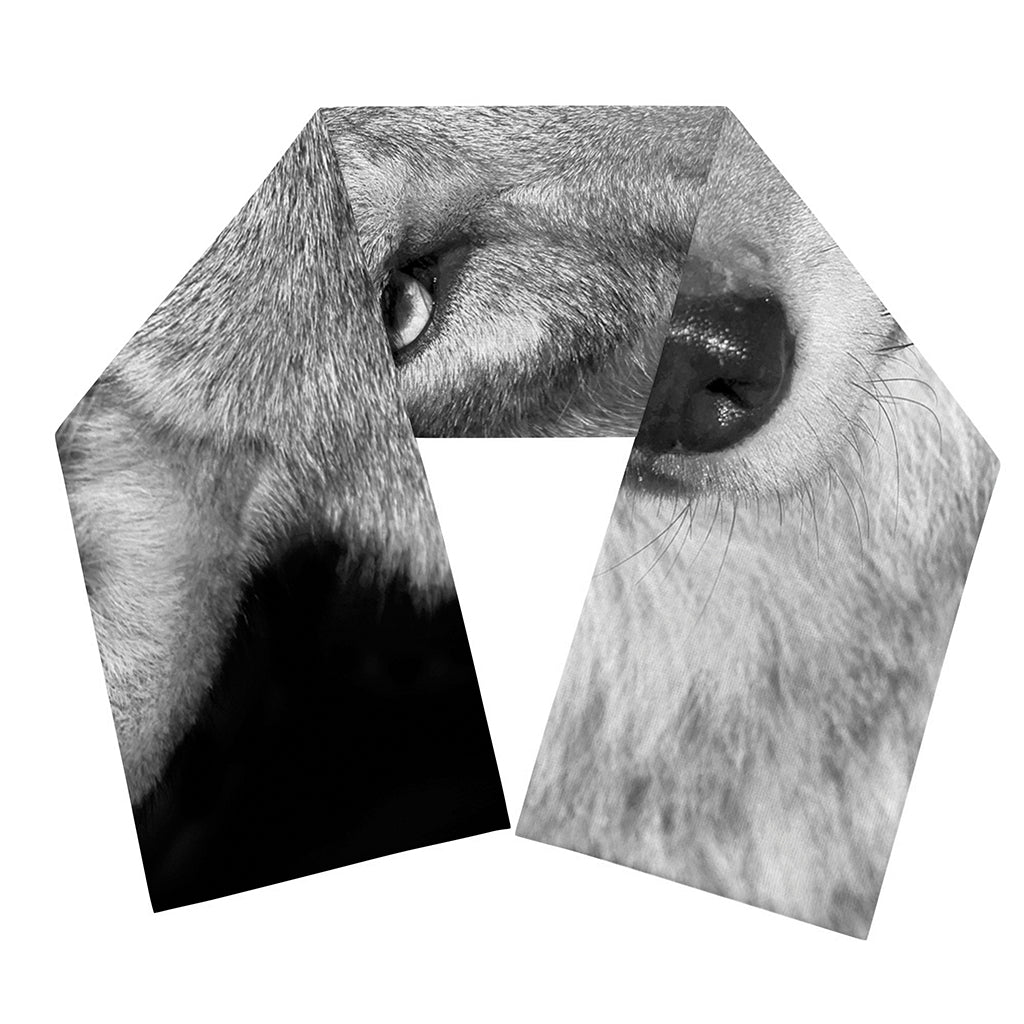 Monochrome Wolf Print Scarf