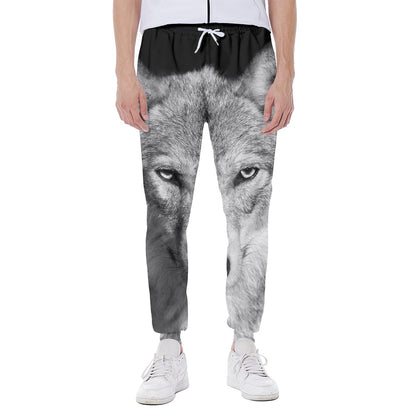 Monochrome Wolf Print Scuba Joggers