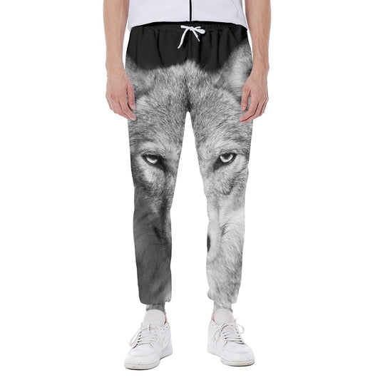 Monochrome Wolf Print Scuba Joggers