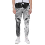 Monochrome Wolf Print Scuba Joggers