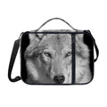 Monochrome Wolf Print Shoulder Strap Bible Bag