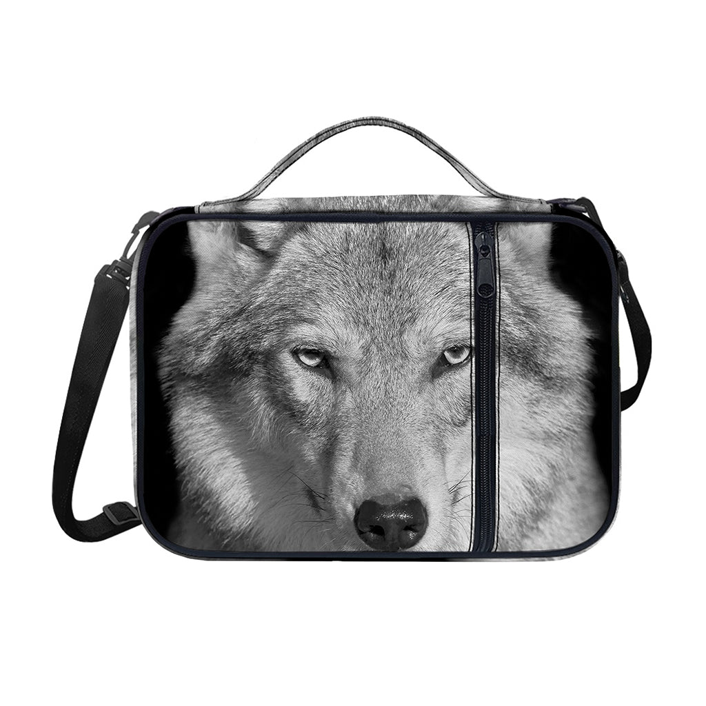 Monochrome Wolf Print Shoulder Strap Bible Bag