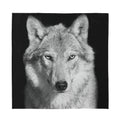 Monochrome Wolf Print Silk Bandana