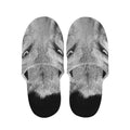 Monochrome Wolf Print Slippers