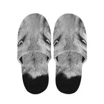 Monochrome Wolf Print Slippers