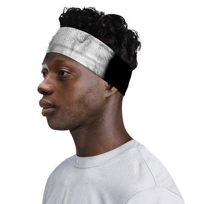 Monochrome Wolf Print Sports Headband