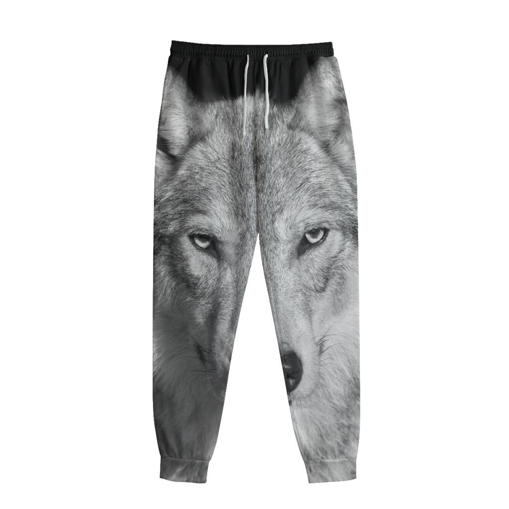 Monochrome Wolf Print Sweatpants