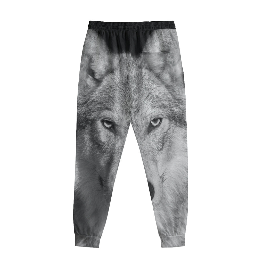 Monochrome Wolf Print Sweatpants