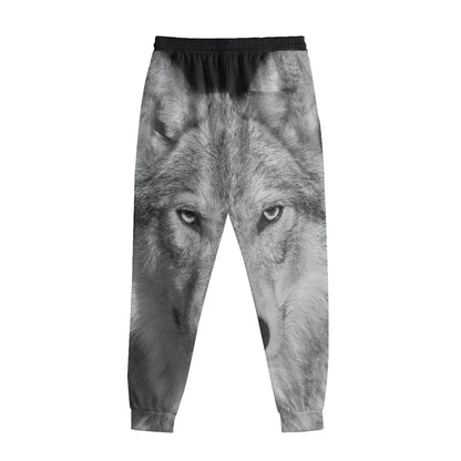 Monochrome Wolf Print Sweatpants