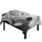 Monochrome Wolf Print Tablecloth