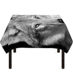 Monochrome Wolf Print Tablecloth