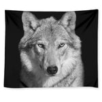 Monochrome Wolf Print Tapestry
