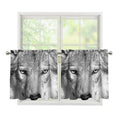 Monochrome Wolf Print Tier Curtains