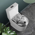 Monochrome Wolf Print Toilet Lid Cover