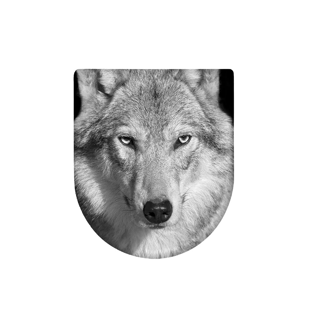 Monochrome Wolf Print Toilet Lid Cover