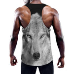Monochrome Wolf Print Training Tank Top