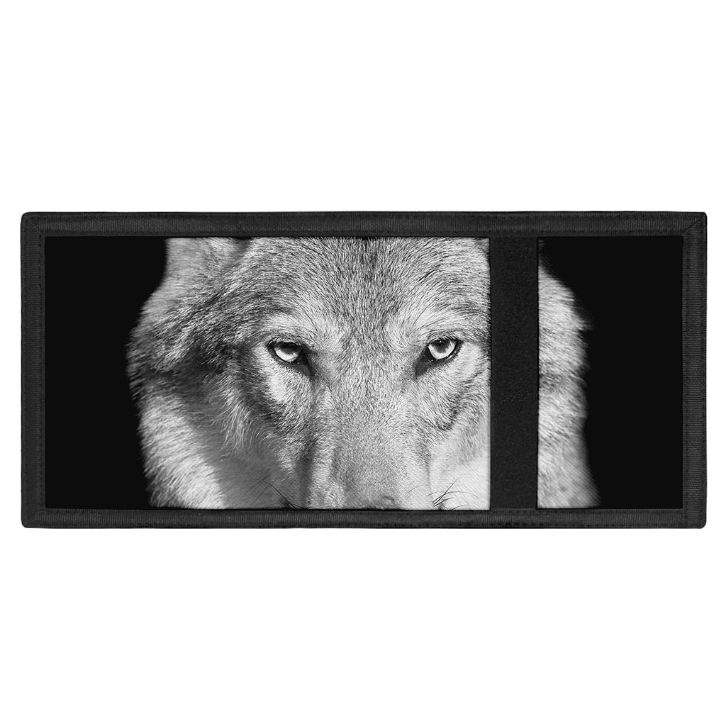 Monochrome Wolf Print Trifold Wallet