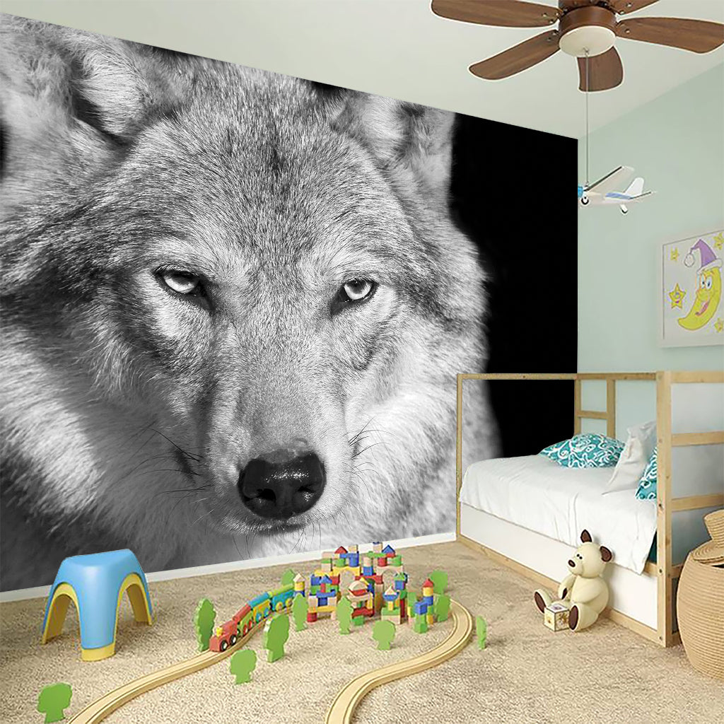 Monochrome Wolf Print Wall Sticker