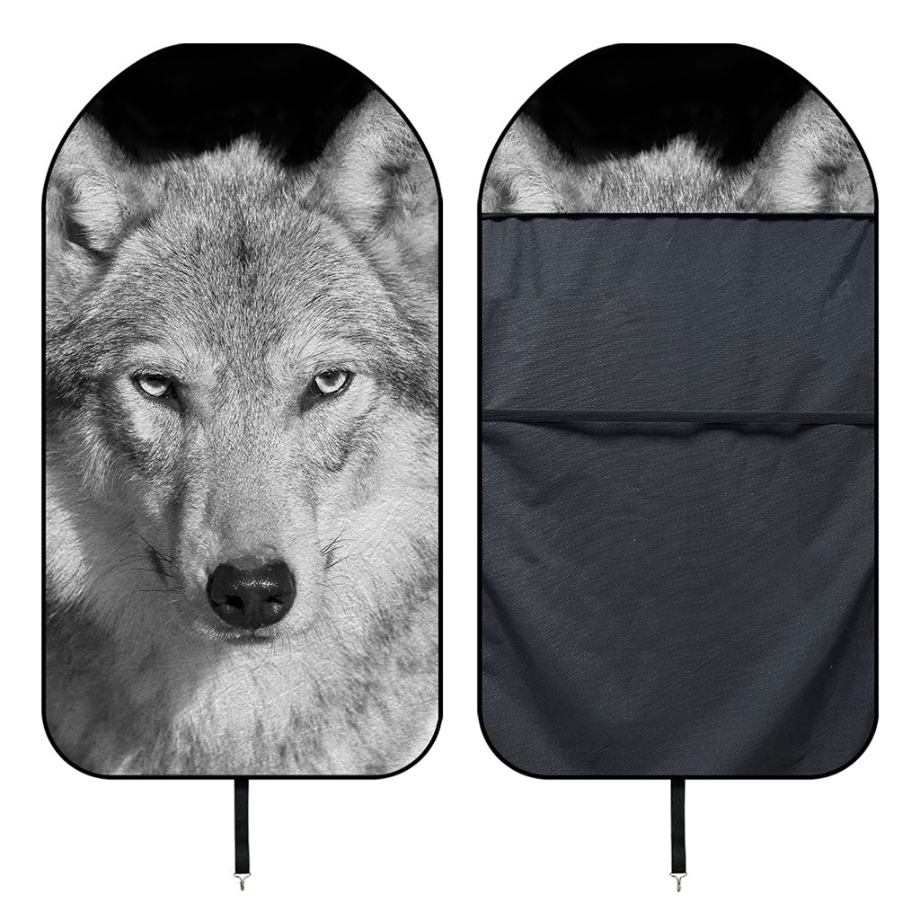 Monochrome Wolf Print Waterproof Car Seat Cover