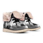 Monochrome Wolf Print Winter Boots