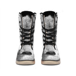 Monochrome Wolf Print Winter Boots