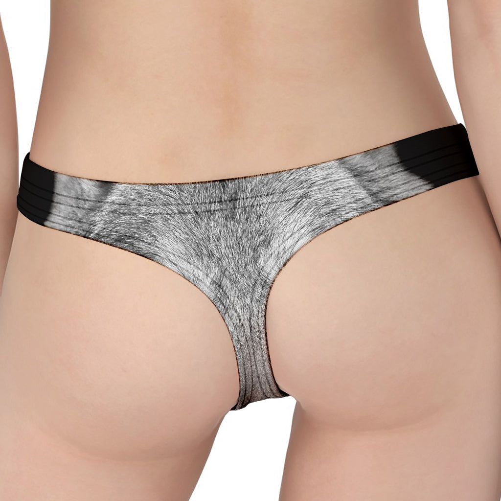 Monochrome Wolf Print Women's Thong