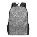 Monochrome Zentangle Pattern Print 17 Inch Backpack