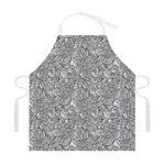 Monochrome Zentangle Pattern Print Adjustable Apron
