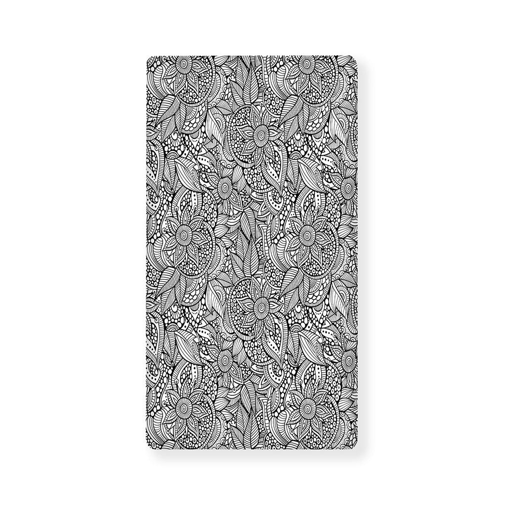 Monochrome Zentangle Pattern Print Baby Crib Sheet